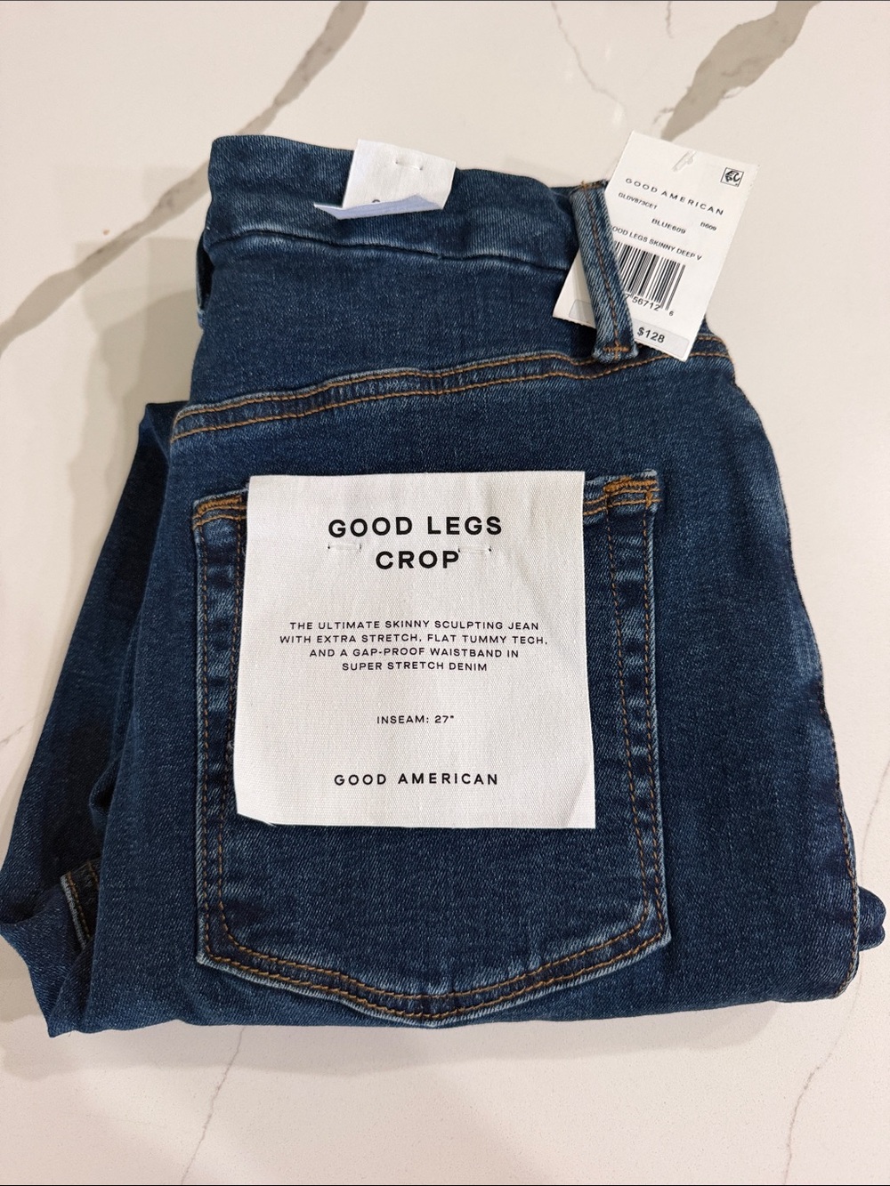 Good American Good Legs Crop Jeans - Deep Indigo
